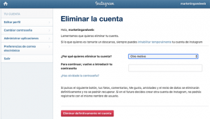 eliminar cuenta instagram 2