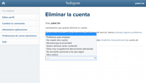 instagram eliminar cuenta